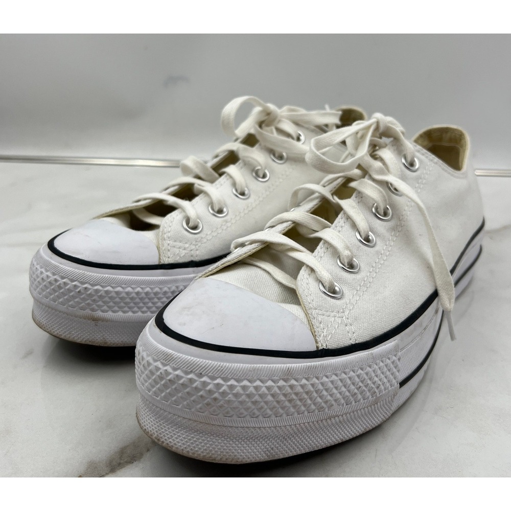 Converse Sneakers Women's Sz10 White Canvas Chuck Taylor All Star Lift Platform